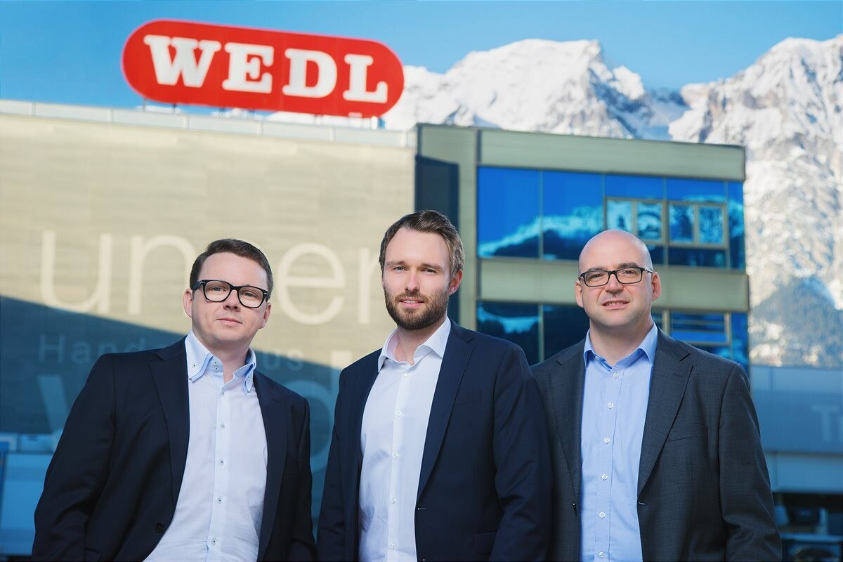 Das Geschäftsführerteam des Handelshaus Wedl: Klaus Mantl, Lorenz Wedl, Tobias Waidhofer (v.l.n.r.)