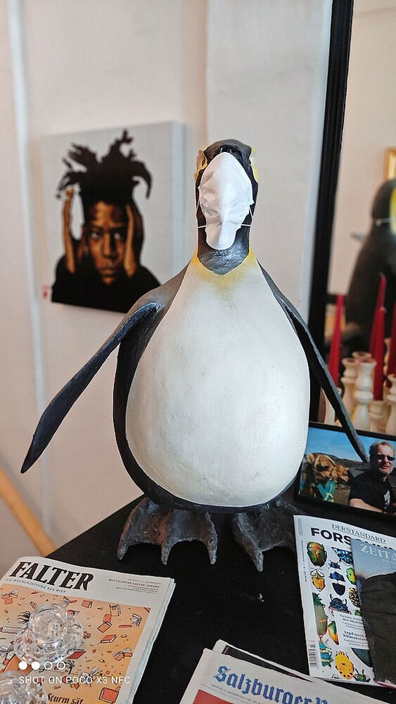 Der Pinguin mit Maske bekam von uns seinen Namen: „Sir Currygoscherl“.