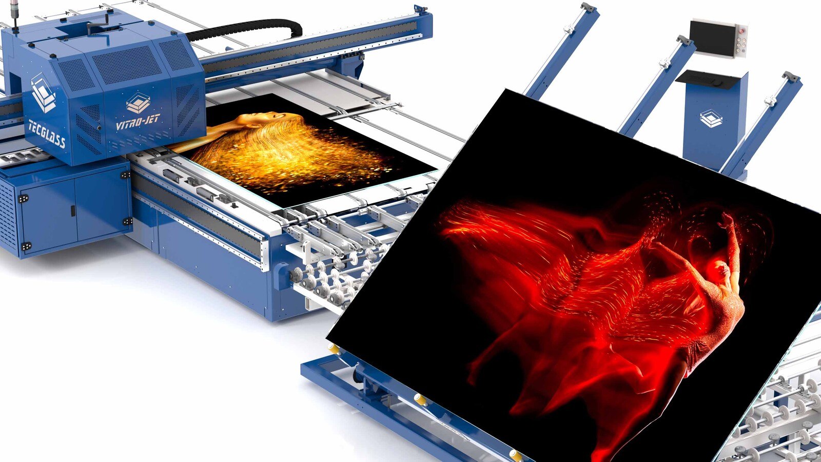 © Tecglass Die Farbqualität des modernen Digitaldrucks wurde stark verbessert. Bis vor ca. zwei Jahren waren Farben wie Rot, Grün, Gelb oder Orange in der Brillanz etwas eingeschränkt, heute leuchten auch diese Farben.