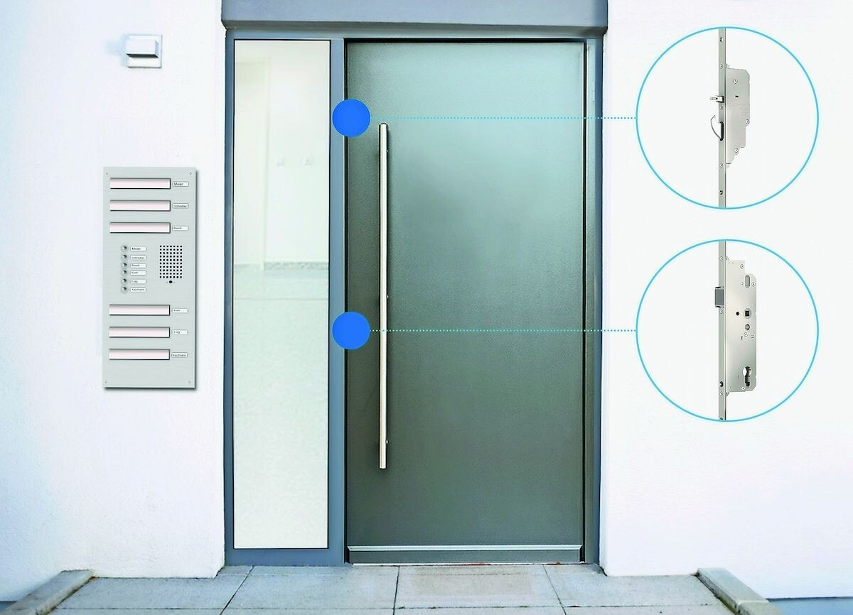 Automatik-Mehrfachverriegelung für Mehrfamilienhäuser.