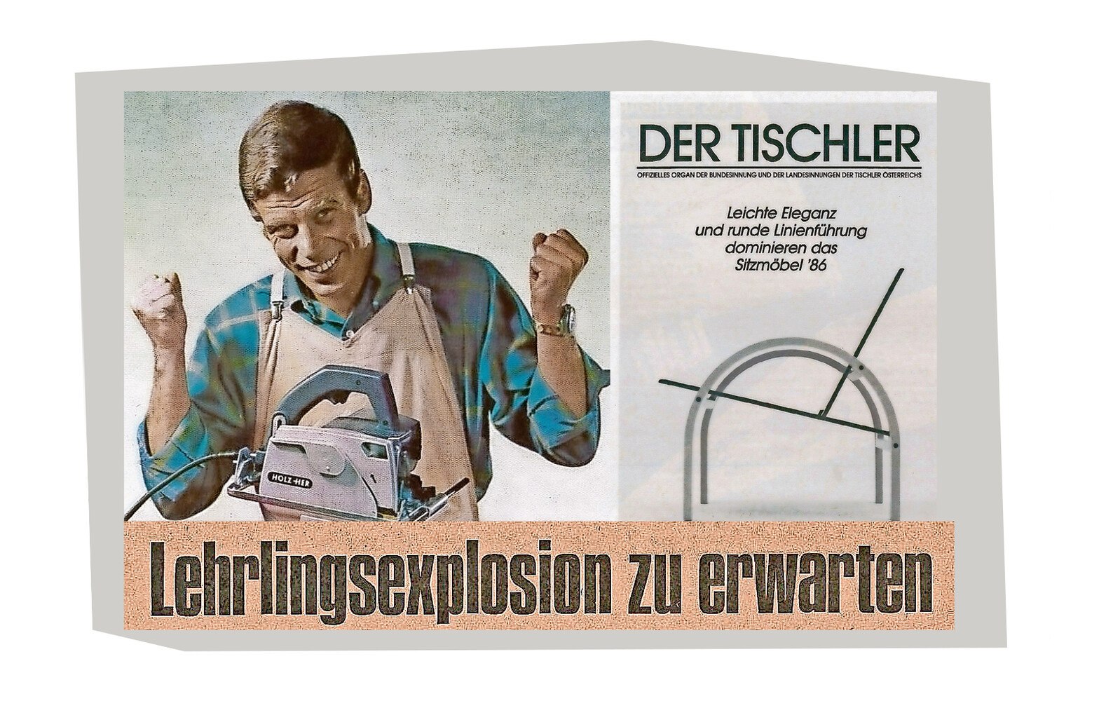 Bildercollage der Magazine des Tischler Journals aus den 1960er Jahren.