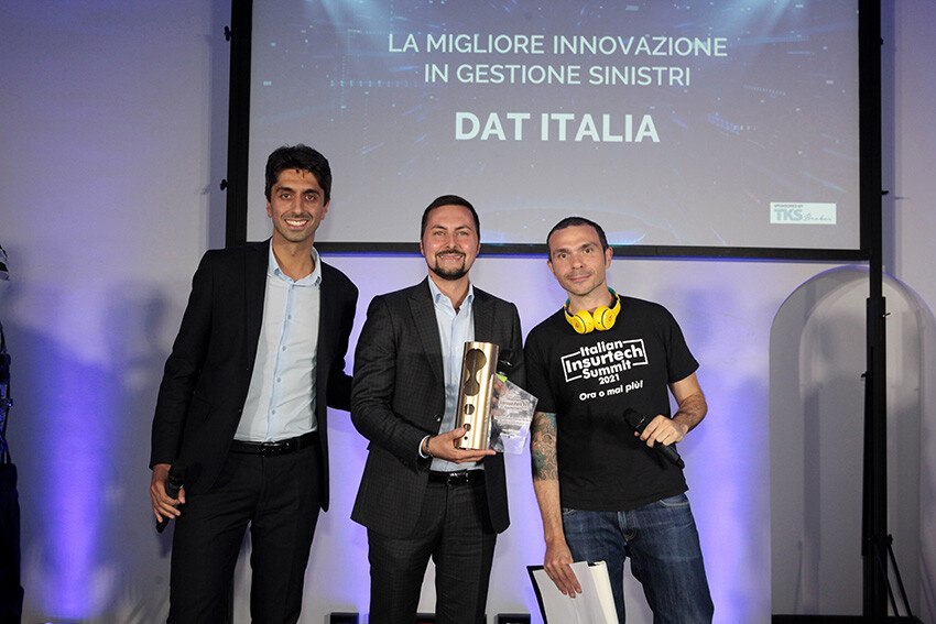 Maurizio Monaco, Data Scientist, Alessandro Serra, Vertriebsleiter DAT Italia, Gerardo Di Francesco, Gründer der Italian Insurtech Association (v.l.)