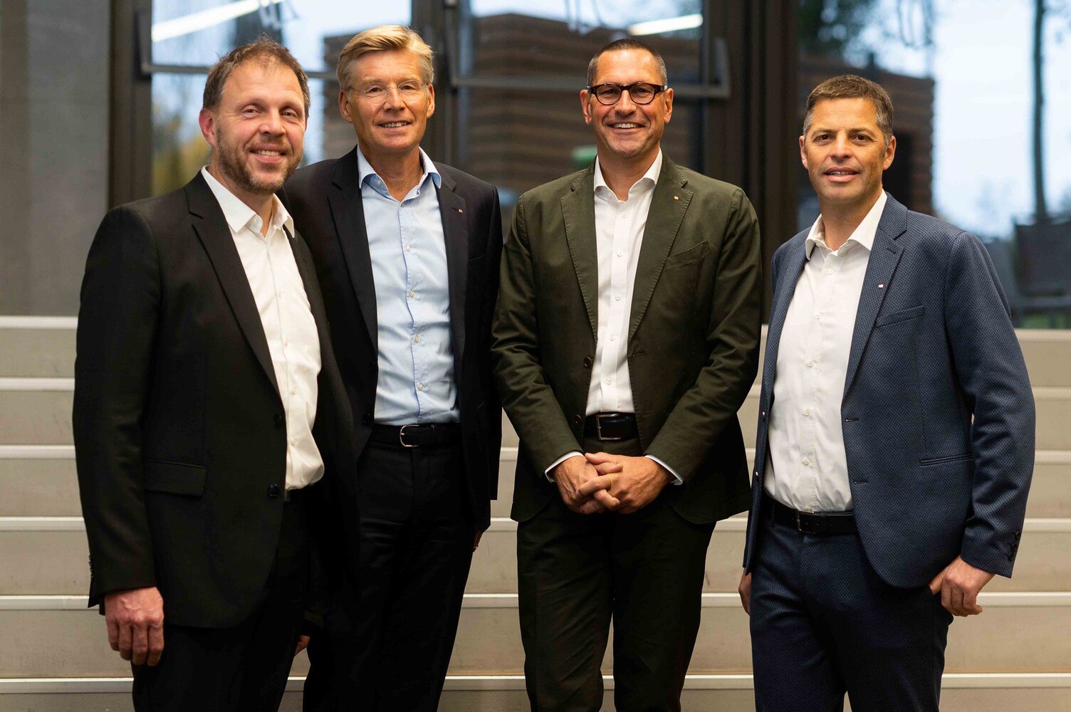 Die künftige Egger Gruppenleitung ab 1. Mai 2022 (v. l.): Frank Bölling, Ulrich Bühler, Thomas Leissing und Hannes Mitterweissacher. 