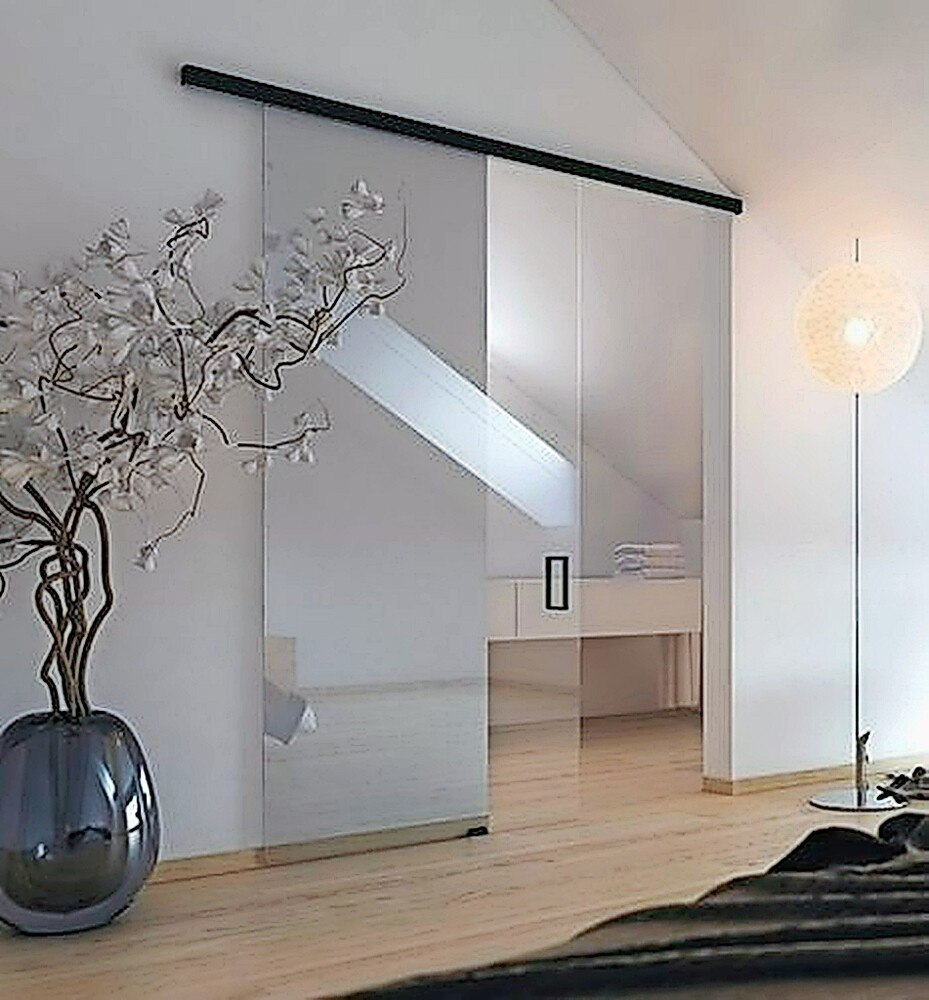 elegante Glasschiebetür
© Hawa Sliding Solutions AG elegante Glasschiebetür