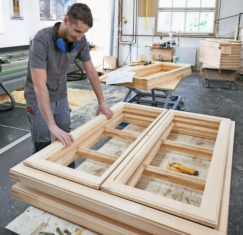 © Bautischlerei Kranz Kastenfenster nach dem Verleimen.