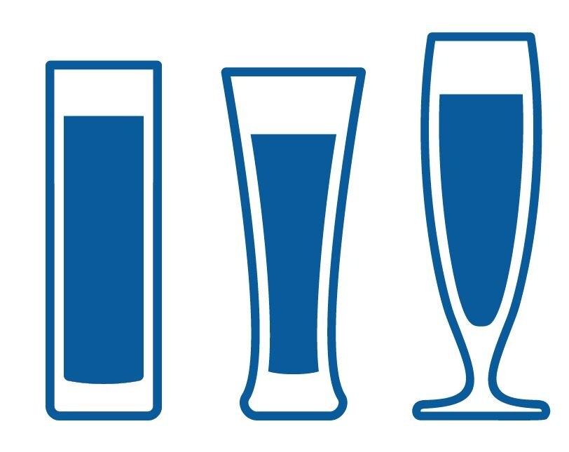 Verschiedene Biergläser, die sich für Pils eignen: Stange, Pilsnerglas und Tulpe