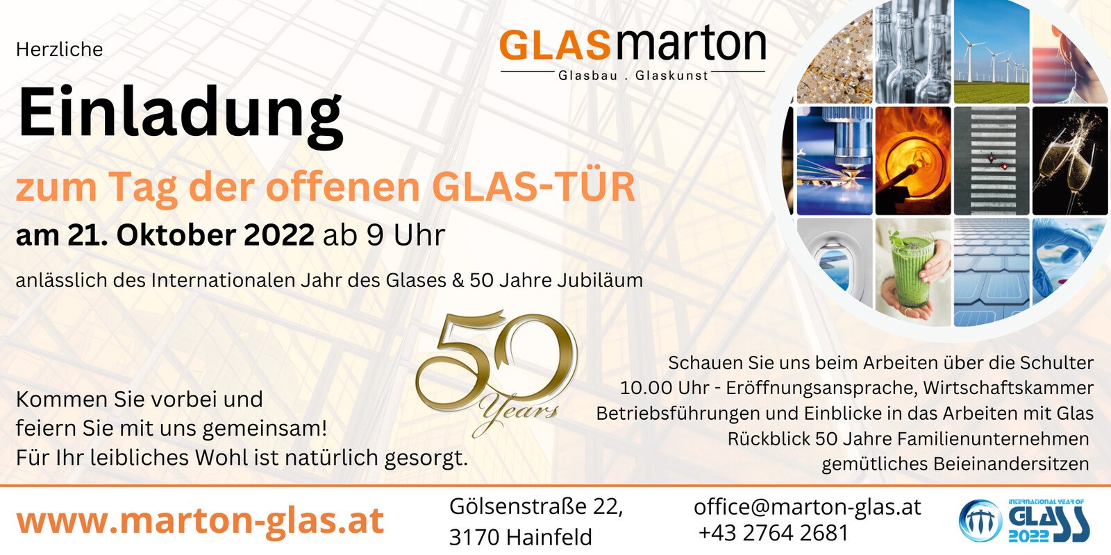 © Glas Marton Auch Glas Marton aus Niederösterreich lädt am 21. Oktober zum Tag der offenen Glas-Tür.