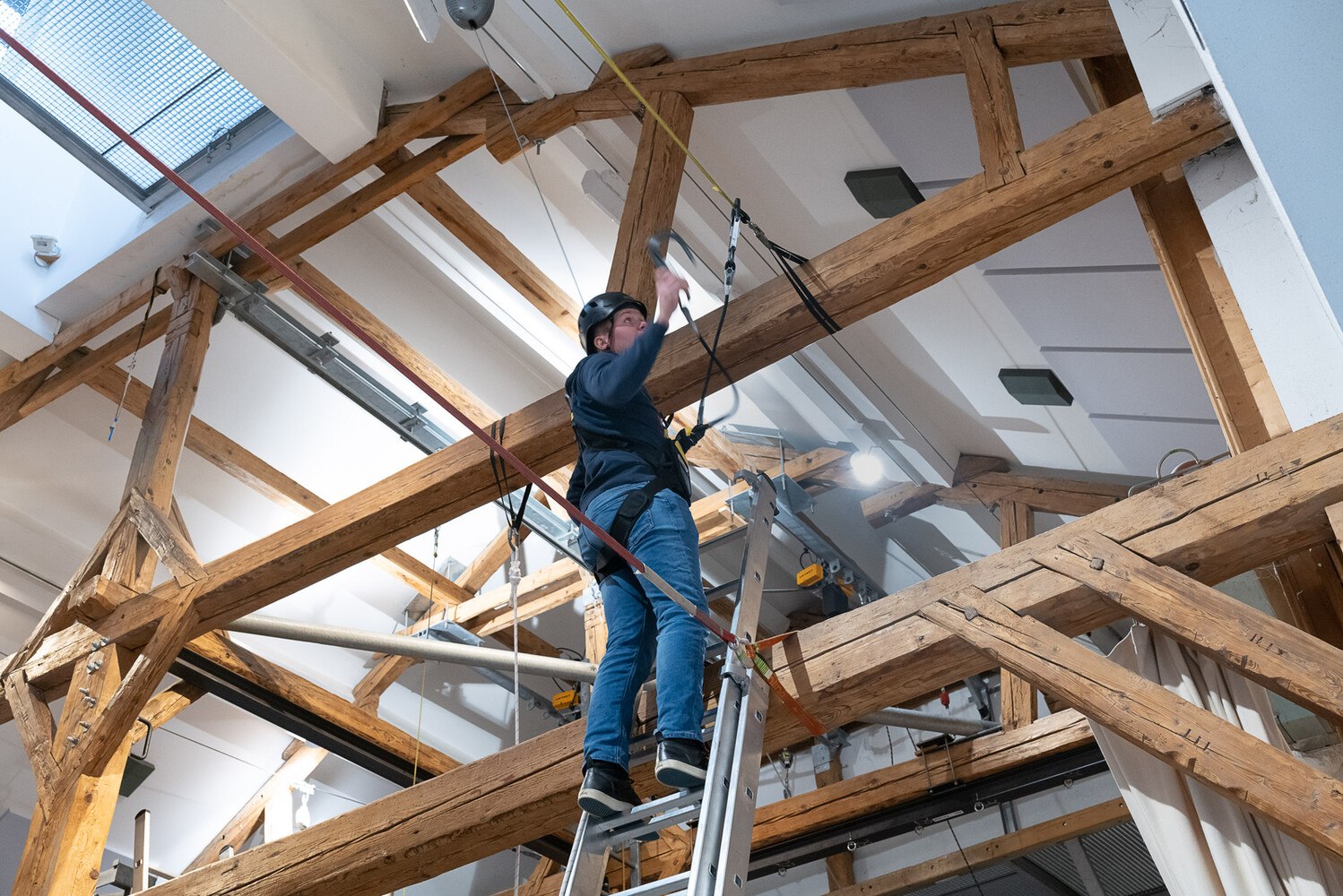 Im Übungsparcours für sicheres Handling der Ausrüstung im Trainingszentrum Wels.