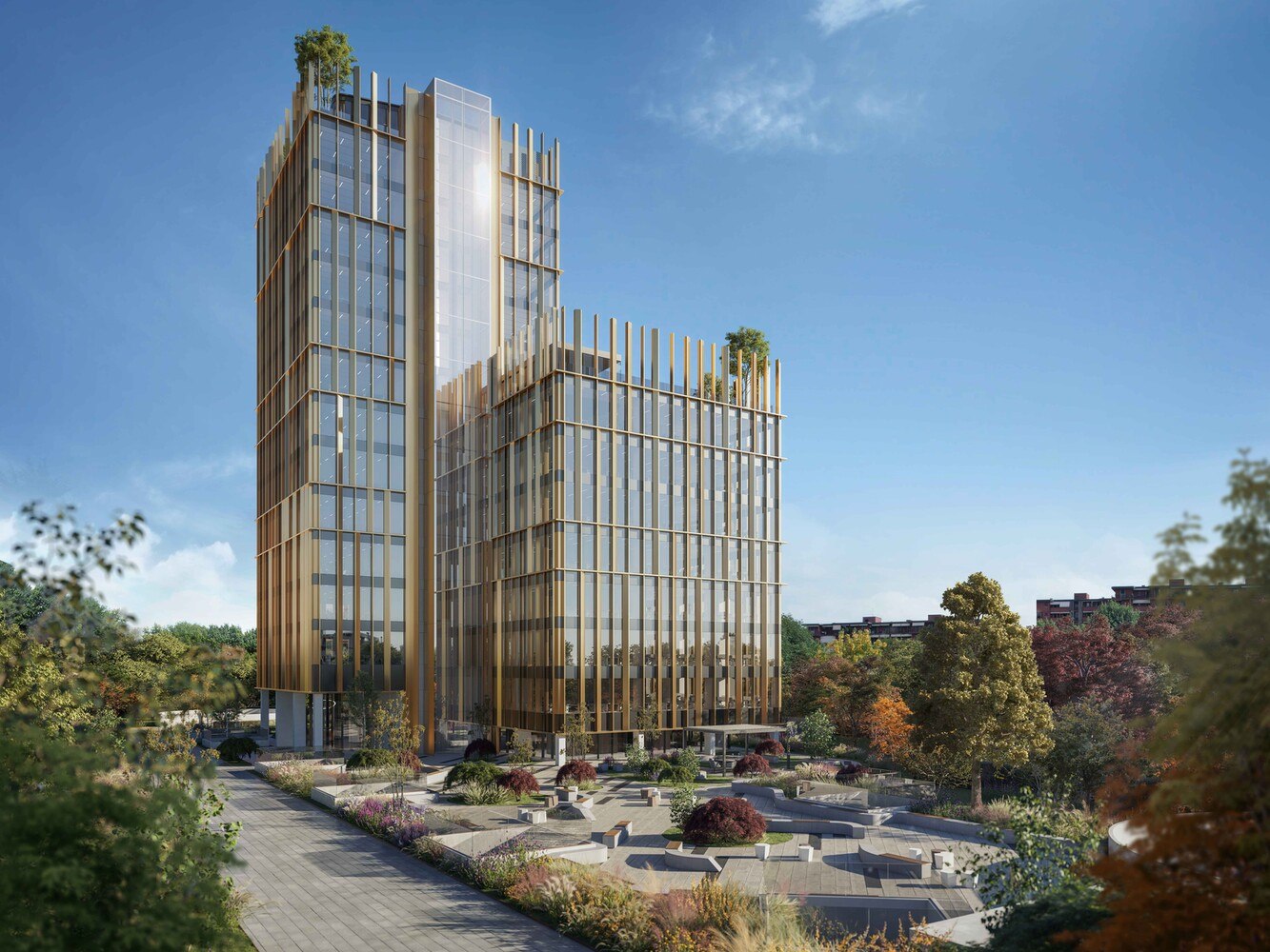 © AGC Glass Europe
Nervesa 21, ein Bürogebäude der Klasse A in Mailand, Italien, wird mit CO2-reduzierten Gläsern von AGC Europe ausgestattet. Architekt: Lombardini22, Investor: Cromwell-Gruppe.
Nervesa 21, ein Bürogebäude der Klasse A in Mailand, Italien, wird mit CO2-reduzierten Gläsern von AGC Europe ausgestattet. Architekt: Lombardini22, Investor: Cromwell-Gruppe.