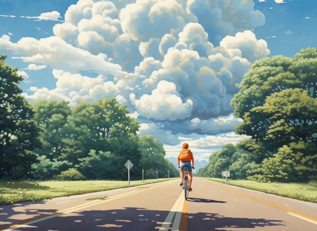 Mit dem Fahrrad auf der Autobahn