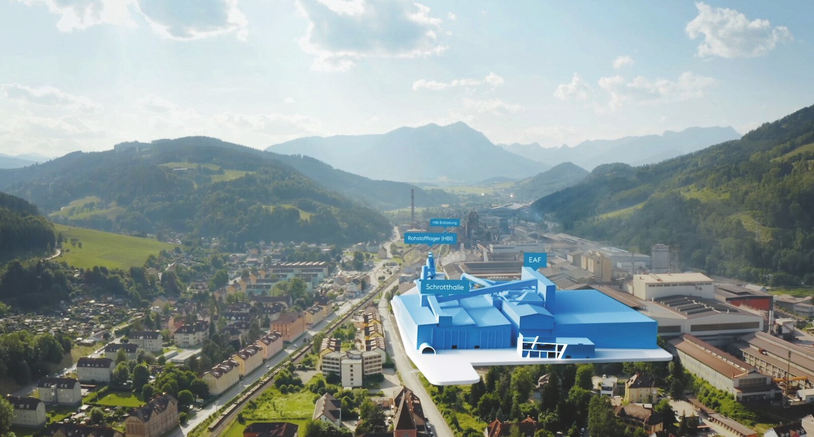 © Voestalpine Visualisierung, die die Dimensionen des Projektes darstellt.