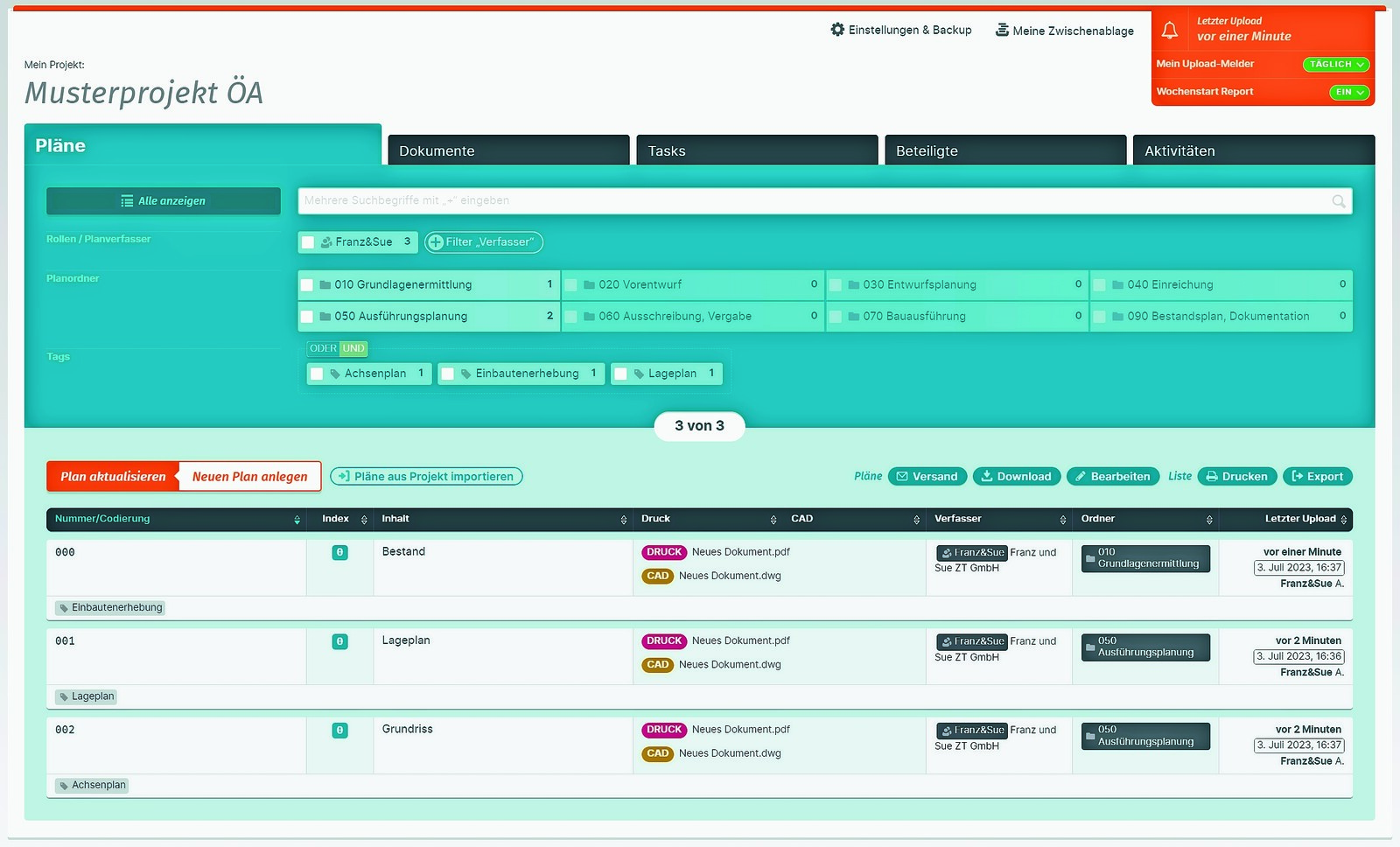 Screen - Webplattform Planfred