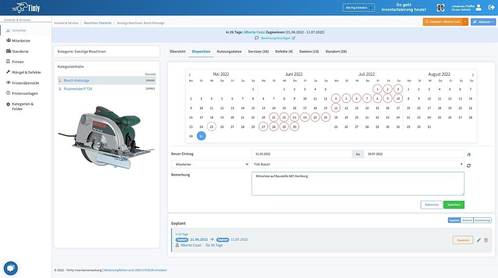Arbeitssicherheit Software Timly Screenshot