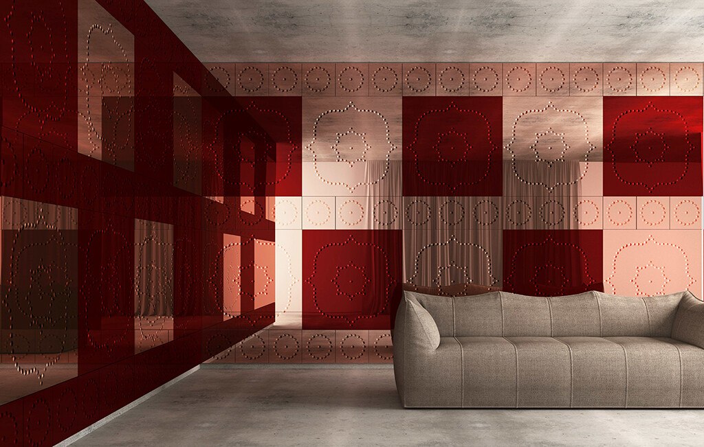 Metallbeschichtung an der Wand