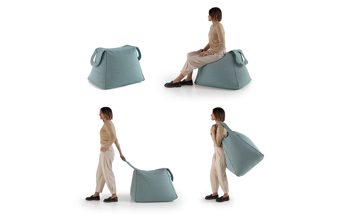 Hocker wie Tragtasche