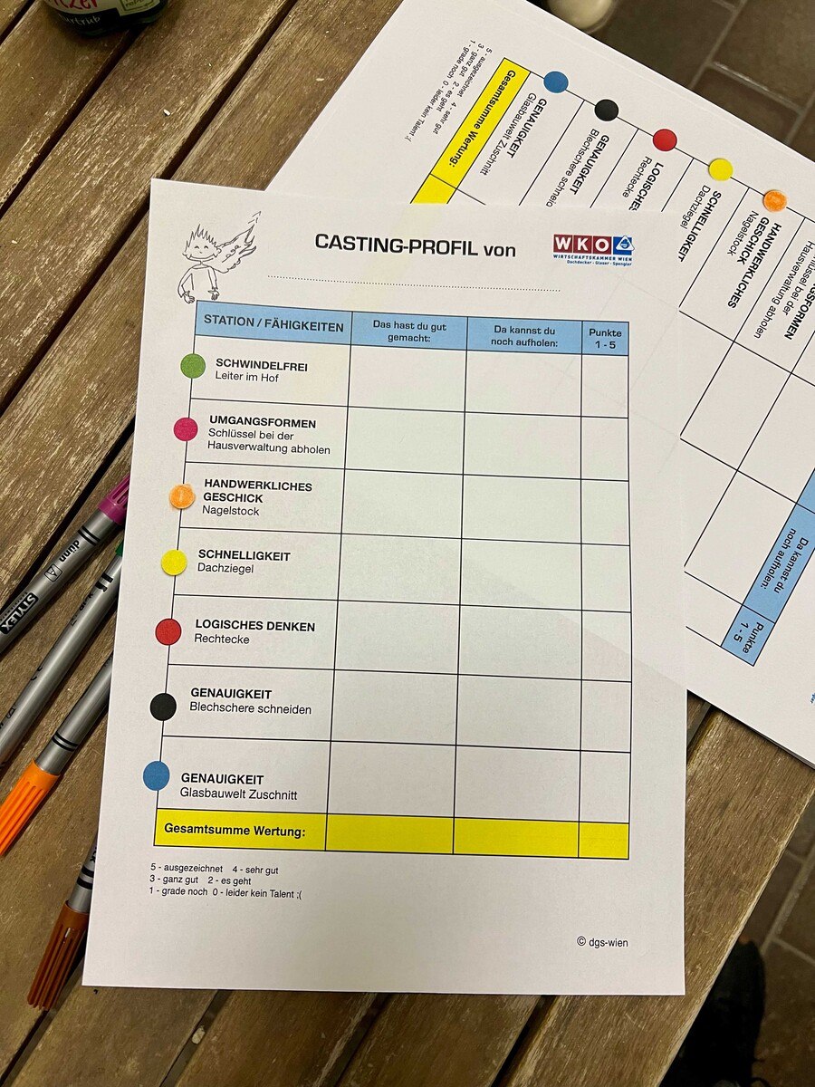 Lehrlingscasting 2024 der Wiener Dachdecker, Glaser und Spengler