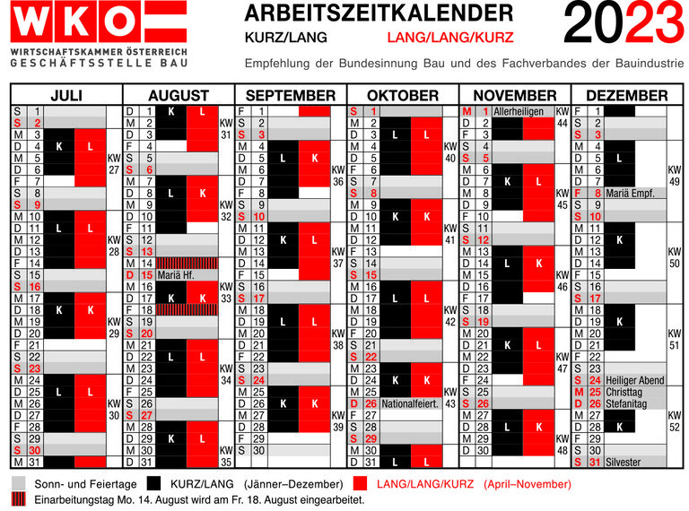 Kurz Lang Kalender 2025 Buak 