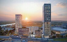 Hochhäuser in der Abendsonne