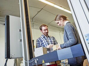 Neuartige Verbindung von Holz und Beton der Holzforschung Austria und der Waldviertler Zimmerei Willibald Longin.