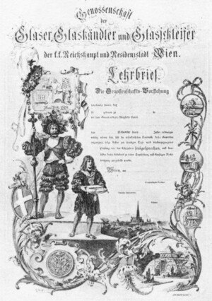 © Archiv Elfriede Zahlner Von Carl Glößl stammt der Entwurf für neue Vorlagen des Lehrbriefs.