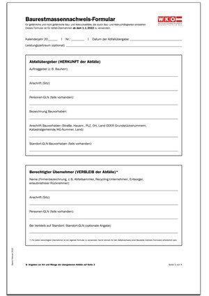 Das neue Baurestmassen-Formular 2022