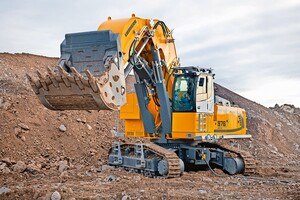 Der Elektro-Raupenbagger R 976-E von Liebherr.
