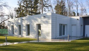 © Figo So sieht Nachhaltigkeit an der Fassade aus: Bauhaus Pottendorf, realisiert mit Figo Quattro.