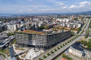 14.600 Quadratmeter der Fassaden bestehen aus dem Wictec EL evo Elementfassadensystem von Wicona.