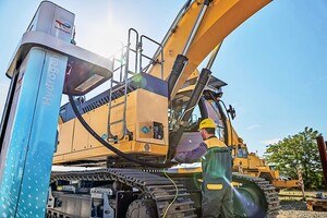 Bagger von Liebherr mit Wasserstoffantrieb