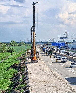 Baustelle auf Autobahn