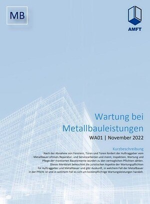 Cover "Wartung bei Metallbauleistungen"