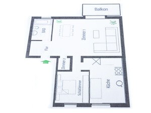 Grundriss einer Wohnung