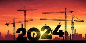 Kräne, die "2024" anheben