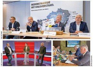 Fotocollage verschiedener Diskussionsrunden