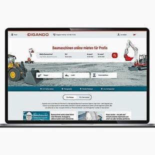 Die digitale Baumaschinen-Mietplattform Digando.