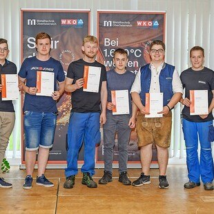 Die Sieger im OÖ Landeslehrlingswettbewerb Metalltechnik 2022