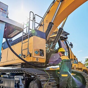 Bagger von Liebherr mit Wasserstoffantrieb