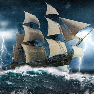 © ratpak223 iStock Getty Images Plus Segelschiff im Sturm