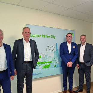 Andrè Schweitzer, Heinrich Winkelmann, Volker Mauel vom Headquarter in Ahlen zu Besuch bei Alexander Sollböck am neuen Standort in Wien